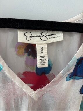 Jessica Simpson Floral V-Neck Sheer Maternity Coverup/Dress- Pink, Blue, Red